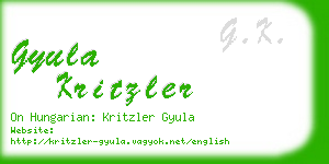 gyula kritzler business card